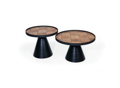 Double Coffee table Black Coffee table Design Living room table Set 2x
